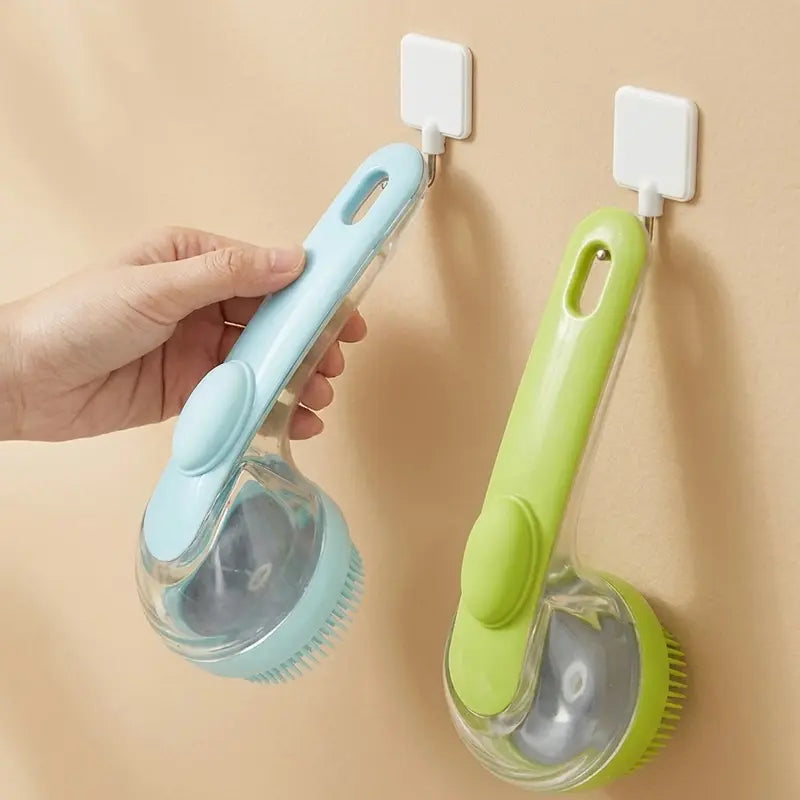 2026 New Universal 2-In-1 Pet Bath Brush - Ergo Grip, Plastic Body, Built-In Soap Dispenser, 8In×3In×4In Massage Aid, Reduces Shed While Washing, Boosts Blood Circulation for Dogs &amp; Cats (Home Supplies)