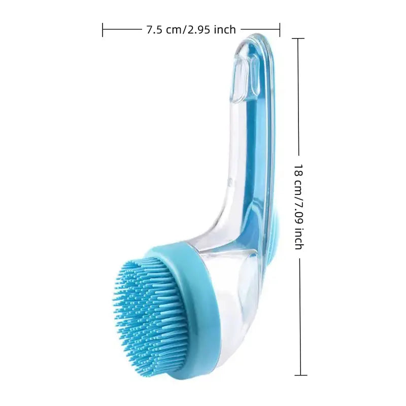 2026 New Universal 2-In-1 Pet Bath Brush - Ergo Grip, Plastic Body, Built-In Soap Dispenser, 8In×3In×4In Massage Aid, Reduces Shed While Washing, Boosts Blood Circulation for Dogs &amp; Cats (Home Supplies)