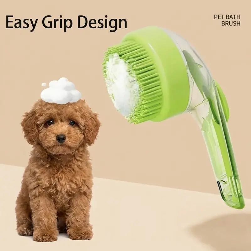 2026 New Universal 2-In-1 Pet Bath Brush - Ergo Grip, Plastic Body, Built-In Soap Dispenser, 8In×3In×4In Massage Aid, Reduces Shed While Washing, Boosts Blood Circulation for Dogs &amp; Cats (Home Supplies)